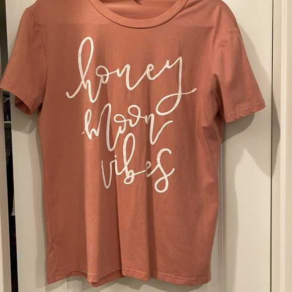 Tops - Honey Moon Vibes Graphic Tee - Dusty Rose
